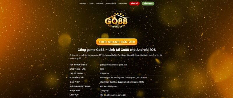Giới thiệu về cổng game Go88